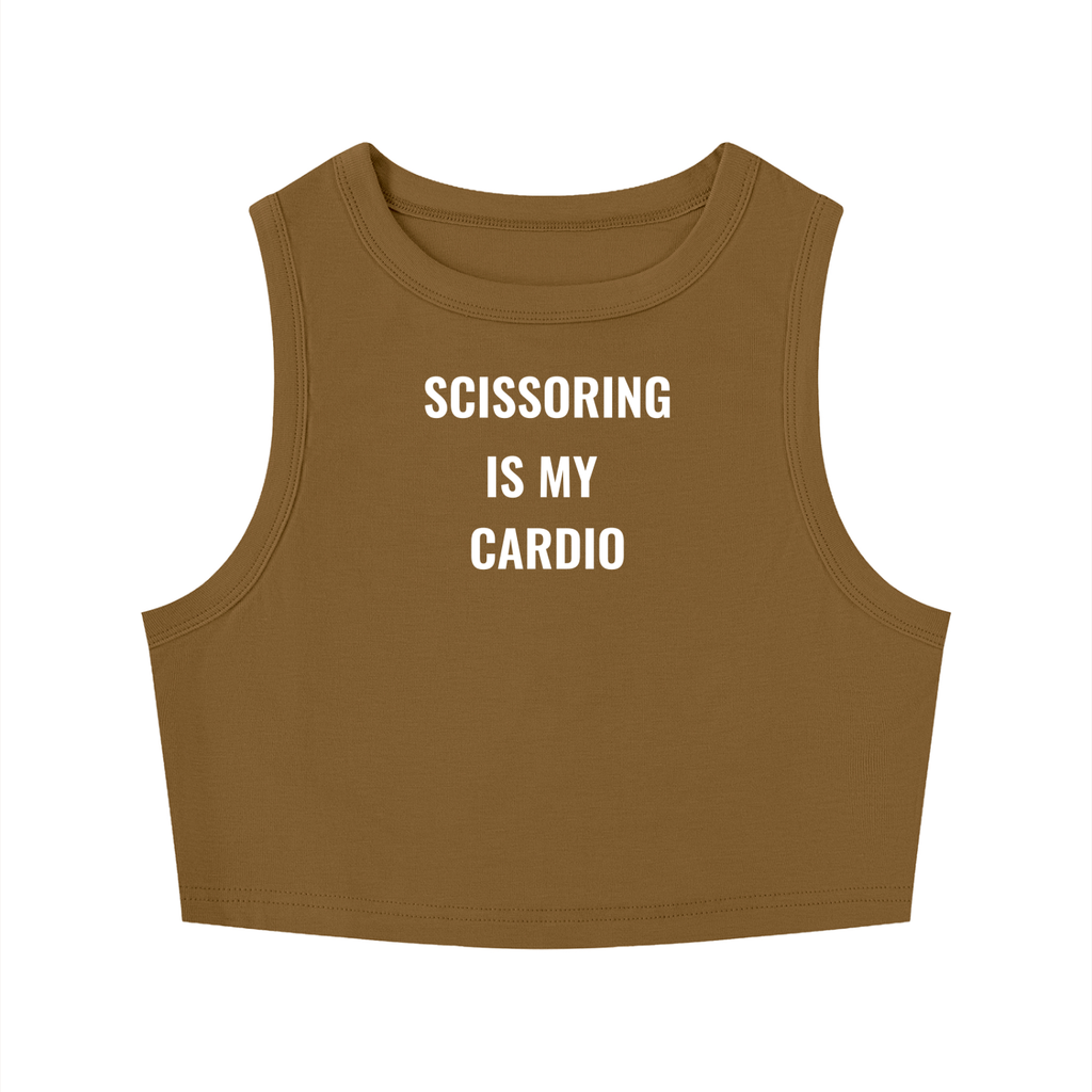 Scissoring Is My Cardio Tight Crewneck Crop Tank Top