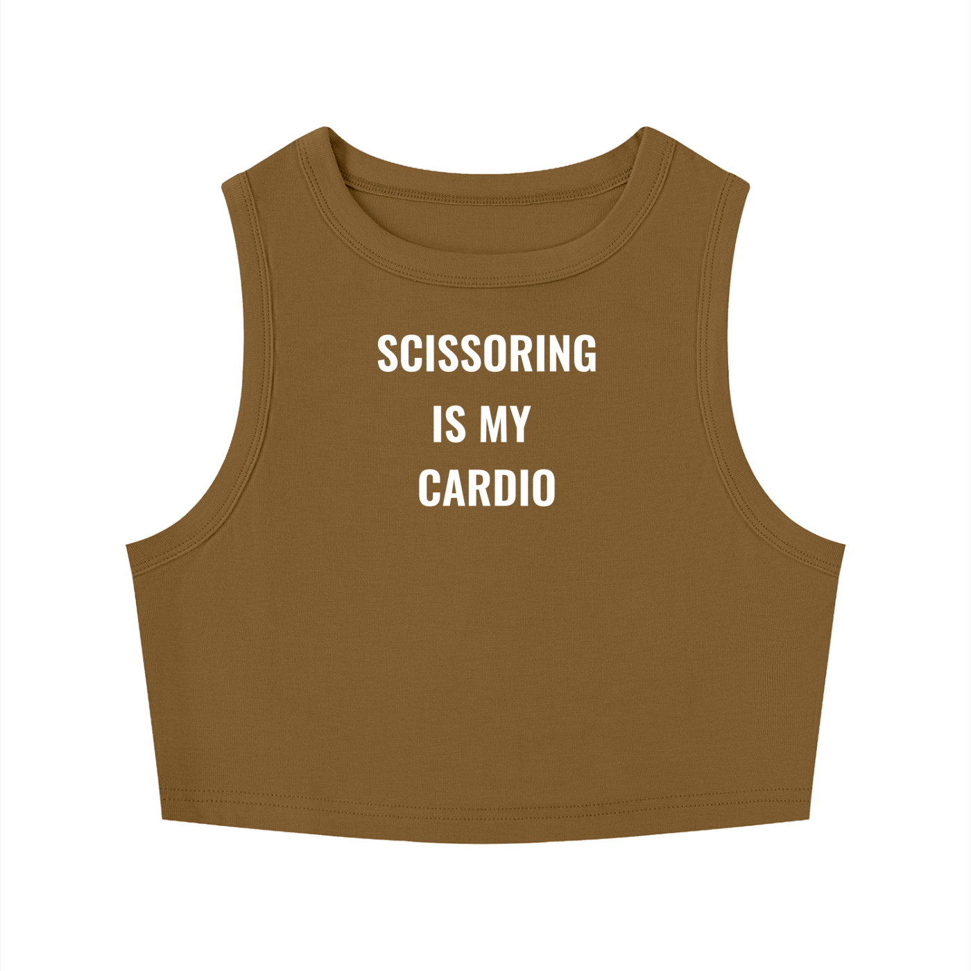 Scissoring Is My Cardio Tight Crewneck Crop Tank Top
