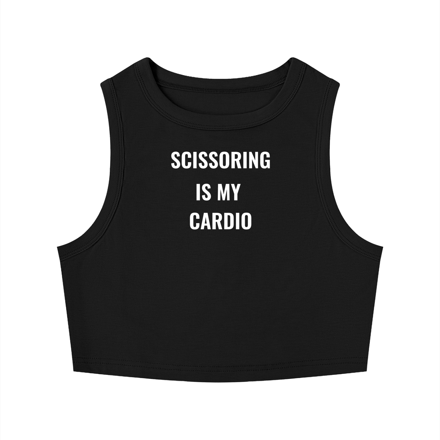 Scissoring Is My Cardio Tight Crewneck Crop Tank Top