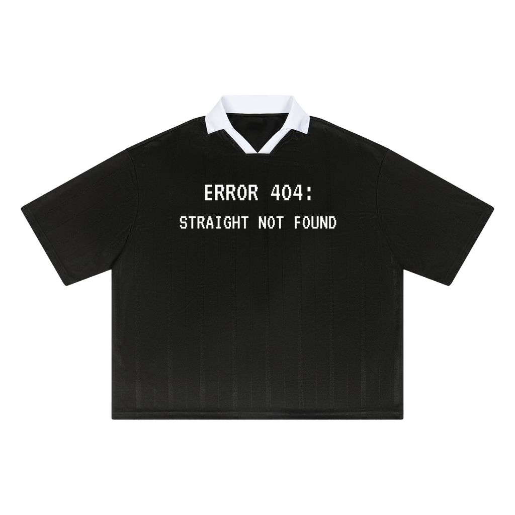 Error 404: Straight Not Found Striped Boxy Soccer Jersey