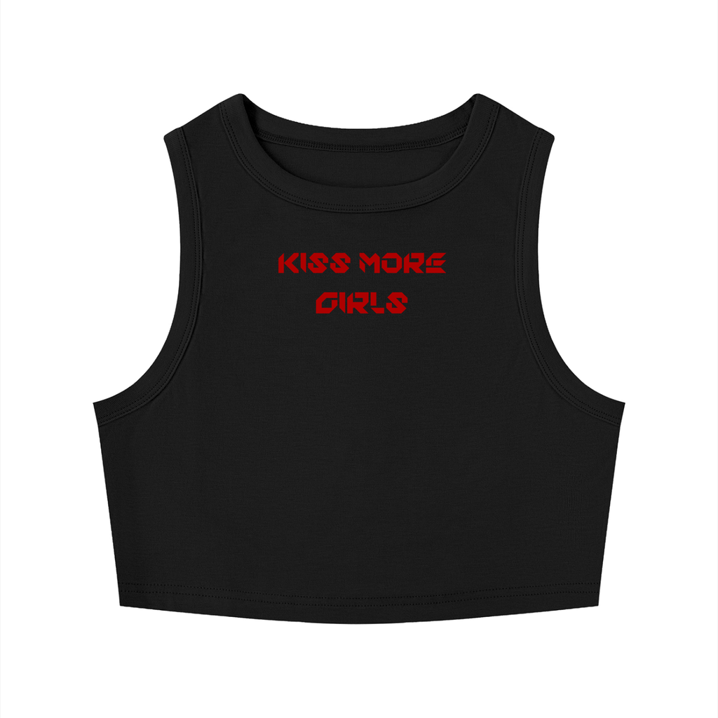 Kiss More Girls Tight Crewneck Crop Tank Top