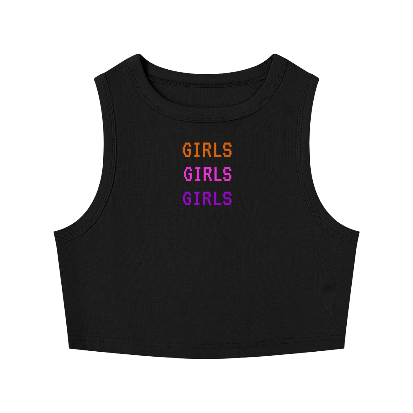 Girls Girls Girls Tight Crewneck Crop Tank Top