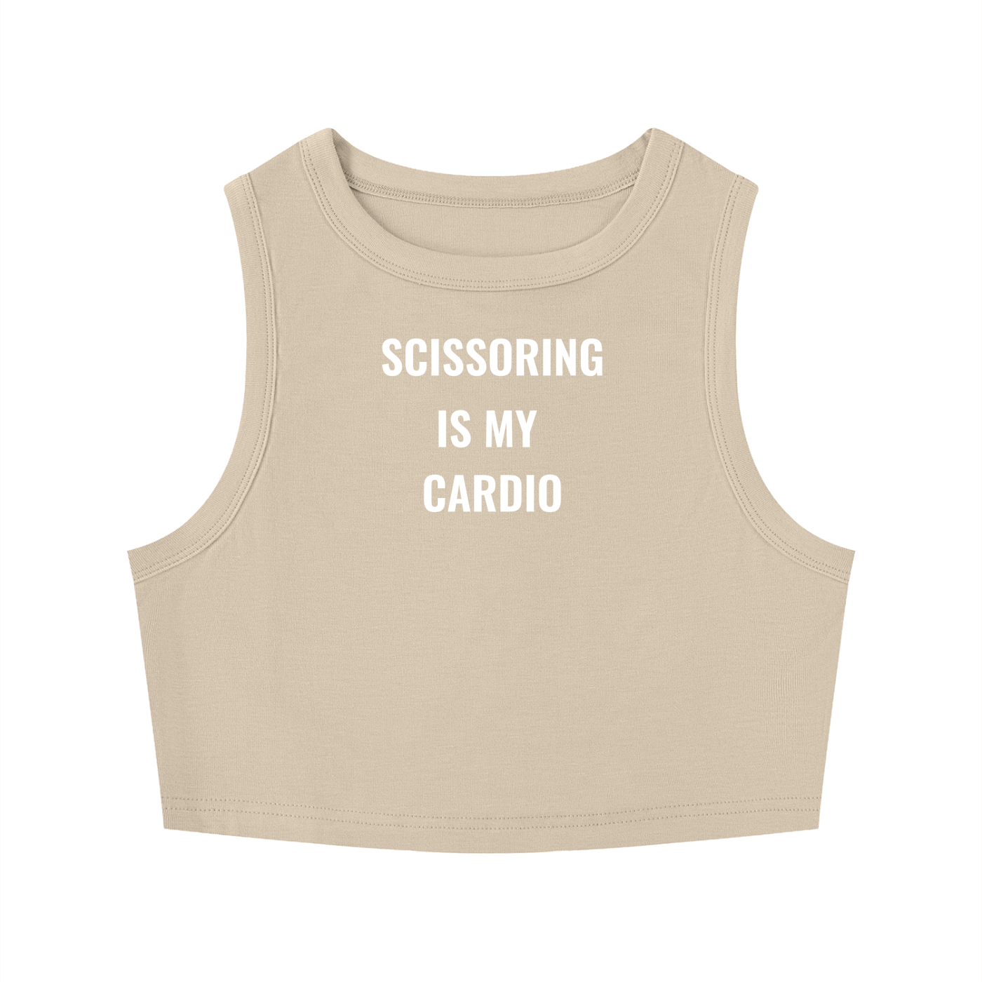 Scissoring Is My Cardio Tight Crewneck Crop Tank Top